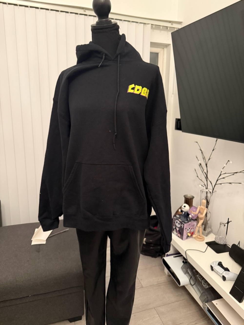 Cobra Starship Black Hoodie with Yellow Chest Graphic